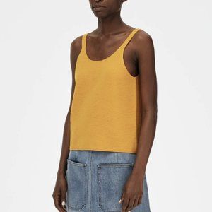 Tibi Boiled Wool Sweater Cami in Marigold, size XS